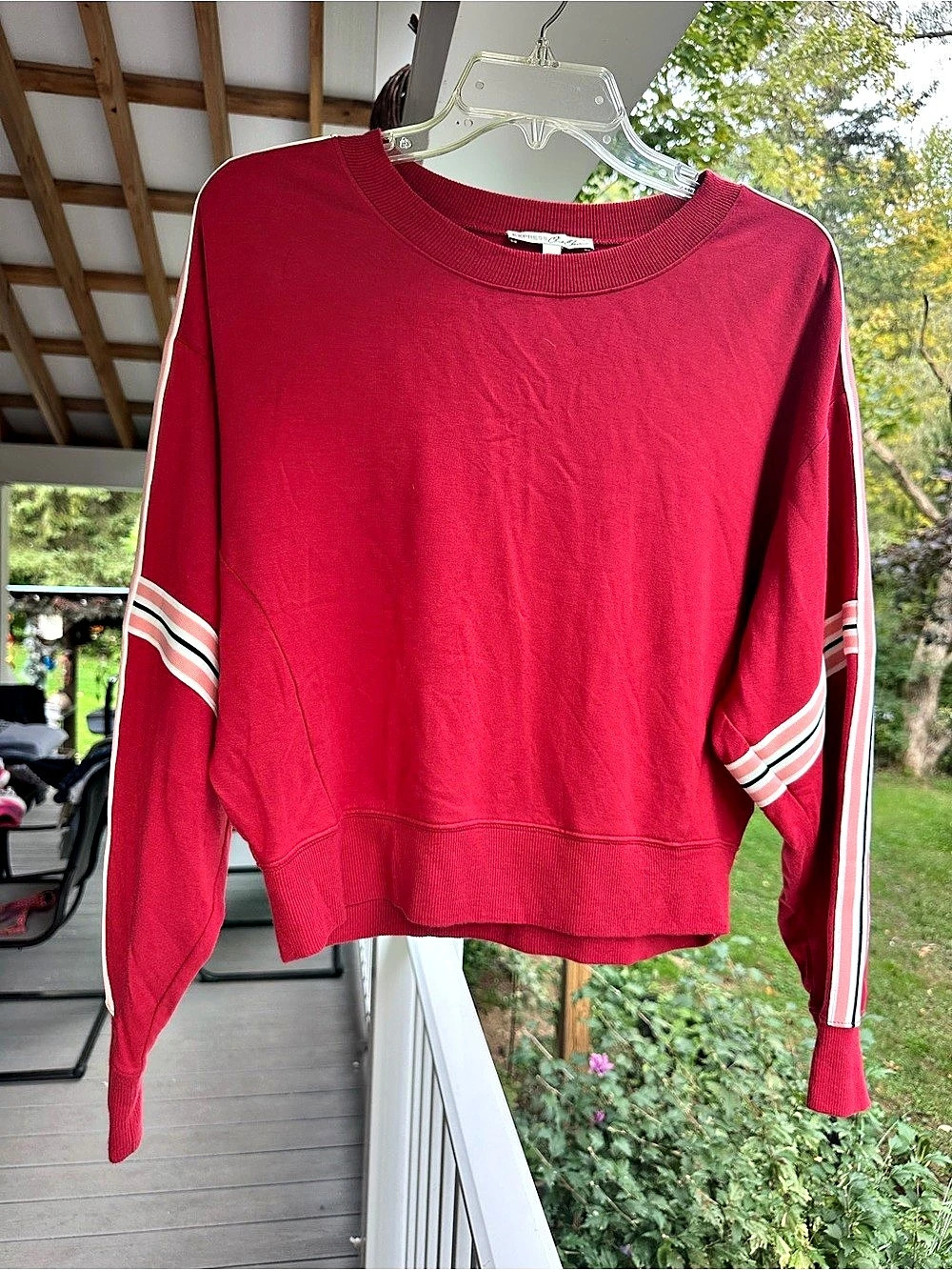 Express Striped Sweatshirt in Red & White Size Small